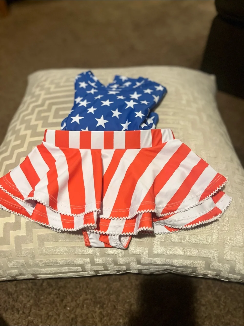 Girls' Blue Star Long-Sleeve swim suit, made for Molly